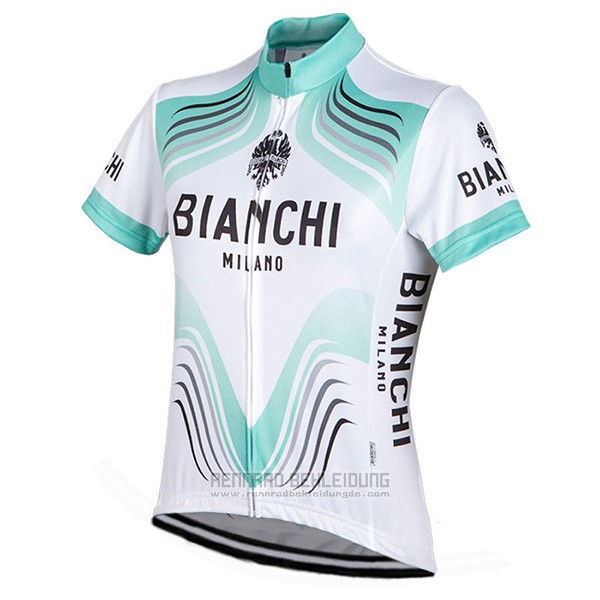 2017 Fahrradbekleidung Bianchi Milano Wei Trikot Kurzarm und Tragerhose