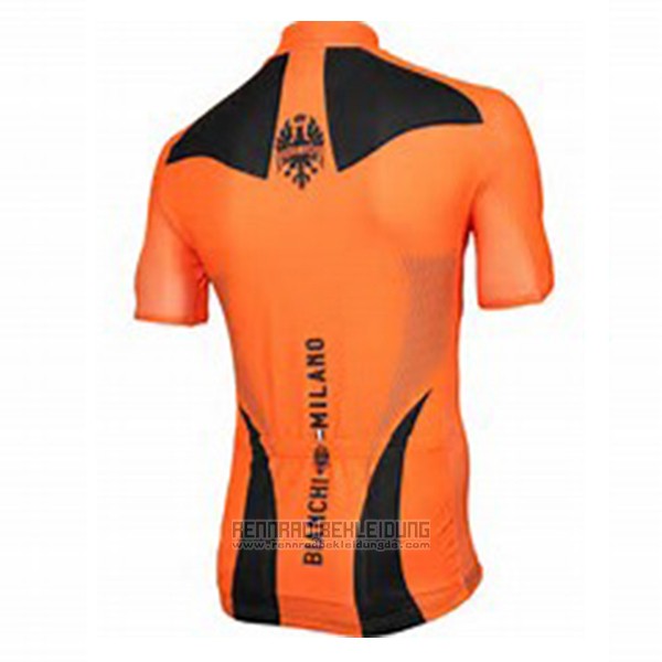 2017 Fahrradbekleidung Bianchi Orange Trikot Kurzarm und Tragerhose