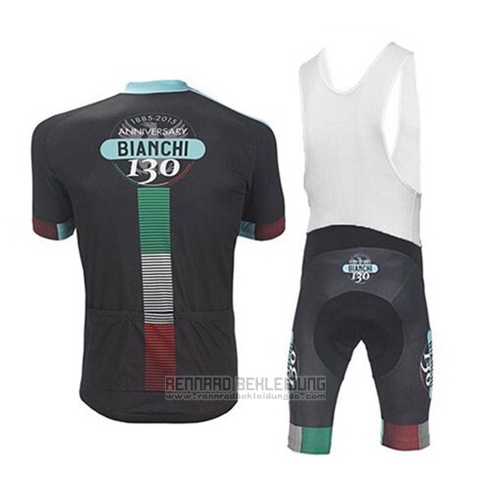 2017 Fahrradbekleidung Bianchi Shwarz Trikot Kurzarm und Tragerhose