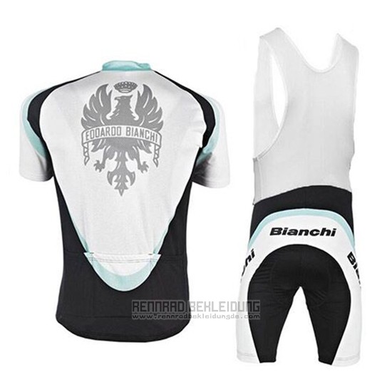 2017 Fahrradbekleidung Bianchi Wei Trikot Kurzarm und Tragerhose