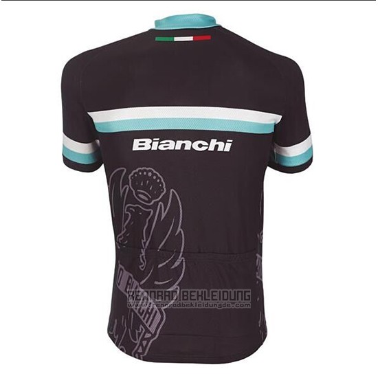 2017 Fahrradbekleidung Bianchi Wei und Hellblau Trikot Kurzarm und Tragerhose