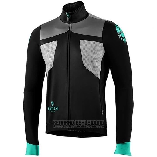 2019 Fahrradbekleidung Bianchi Azurblau Shwarz Trikot Langarm und Tragerhose - zum Schließen ins Bild klicken