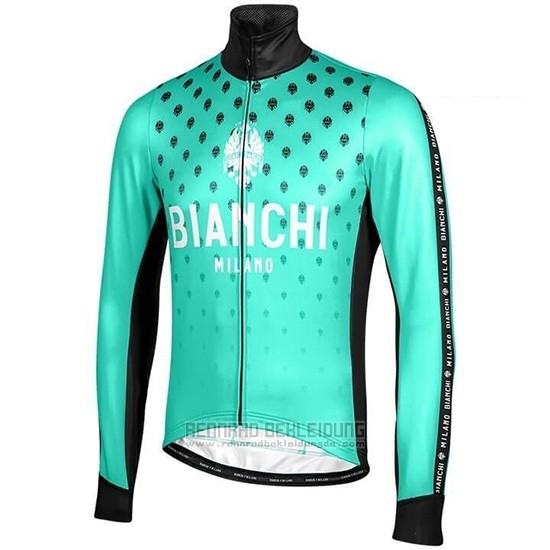 2019 Fahrradbekleidung Bianchi Milano Ft Blau Shwarz Trikot Langarm und Tragerhose