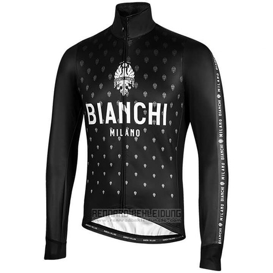 2019 Fahrradbekleidung Bianchi Milano Ft Shwarz Wei Trikot Langarm und Tragerhose