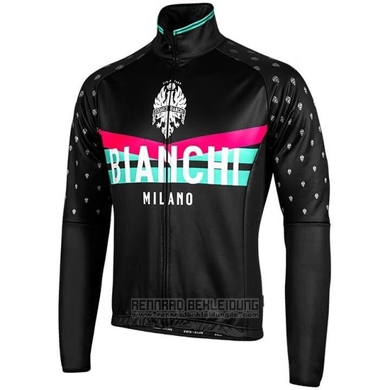 2019 Fahrradbekleidung Bianchi Milano Pb Shwarz Rot Trikot Langarm und Tragerhose - zum Schließen ins Bild klicken