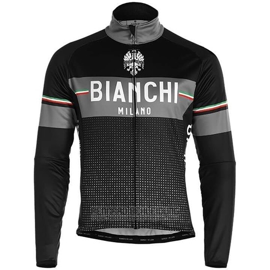 2019 Fahrradbekleidung Bianchi Milano Xd Shwarz Grau Trikot Langarm und Tragerhose