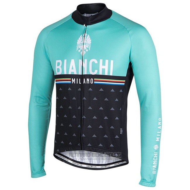Fahrradbekleidung Bianchi Milano Nalles Hellblau Shwarz Trikot Langarm und Tragerhose - zum Schließen ins Bild klicken