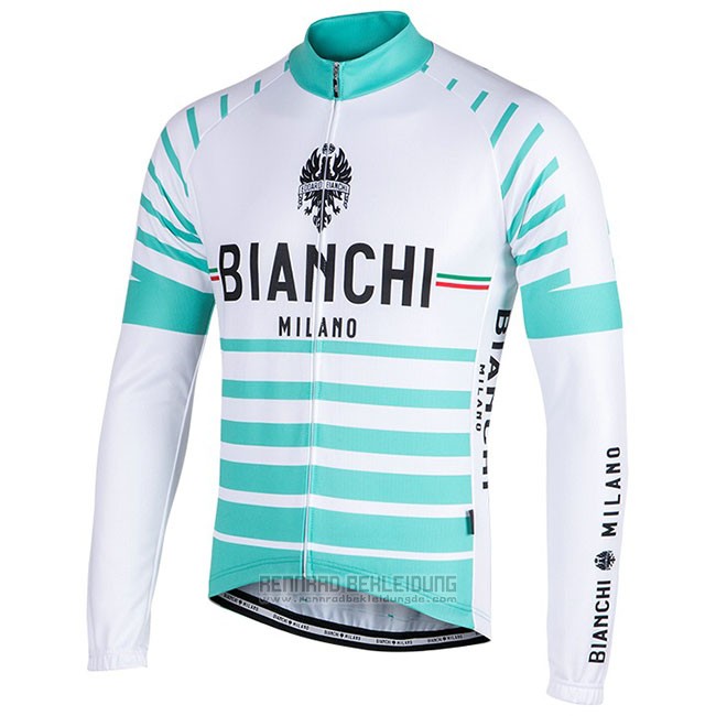 Fahrradbekleidung Bianchi Milano Nalles Hellblau Wei Trikot Langarm und Tragerhose - zum Schließen ins Bild klicken