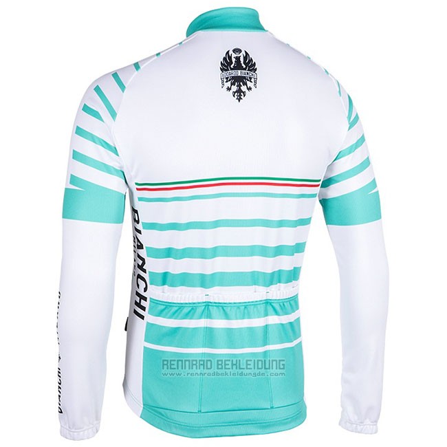 Fahrradbekleidung Bianchi Milano Nalles Hellblau Wei Trikot Langarm und Tragerhose