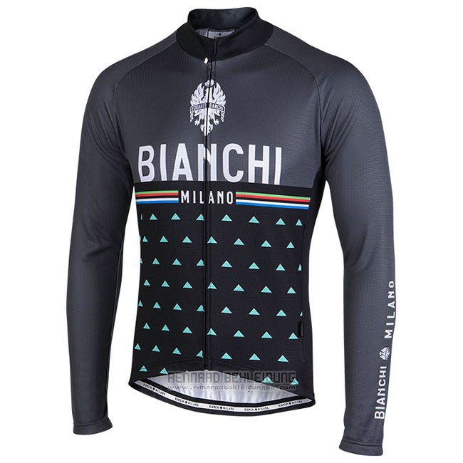 Fahrradbekleidung Bianchi Milano Nalles Shwarz Trikot Langarm und Tragerhose