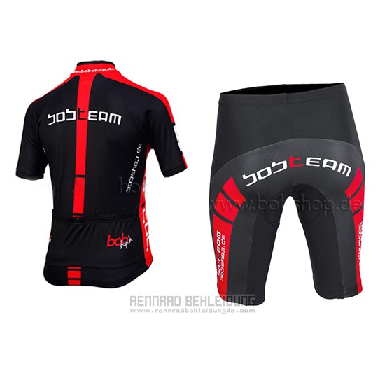 2015 Fahrradbekleidung Bobteam Shwarz Trikot Kurzarm und Tragerhose