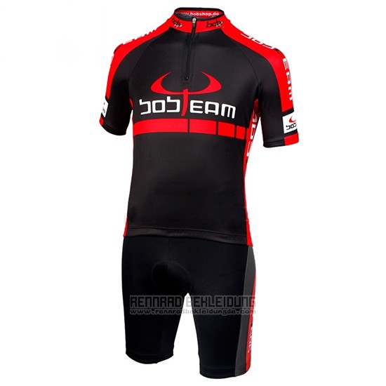 2015 Fahrradbekleidung Bobteam Shwarz Trikot Kurzarm und Tragerhose