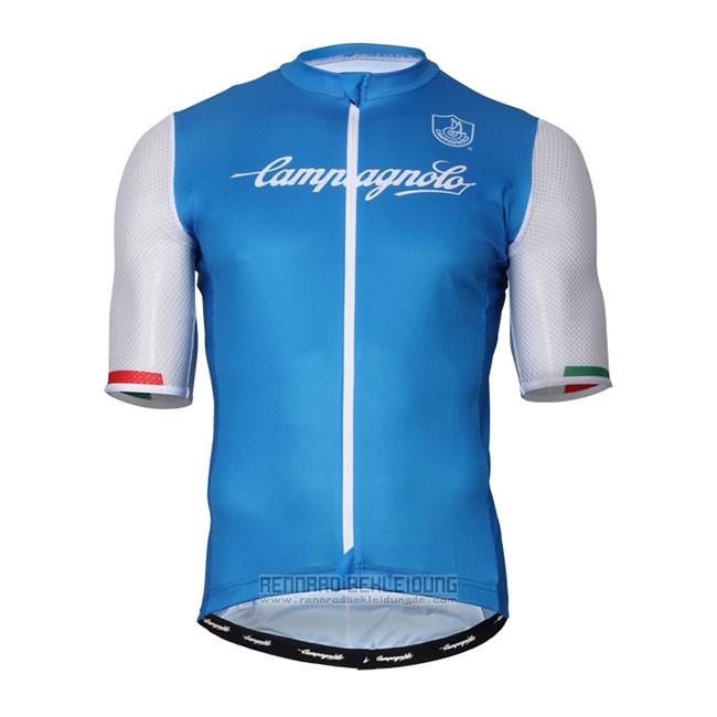 Fahrradbekleidung Campagnolo Iridio Blau Wei Trikot Kurzarm und Tragerhose - zum Schließen ins Bild klicken