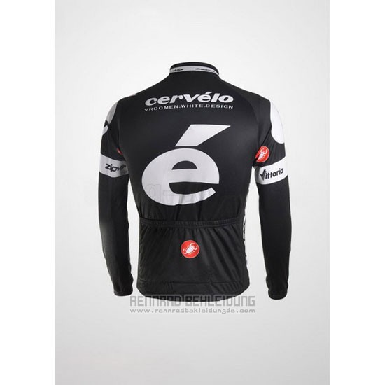 2010 Fahrradbekleidung Castelli Cervelo Wei und Shwarz Trikot Langarm und Tragerhose