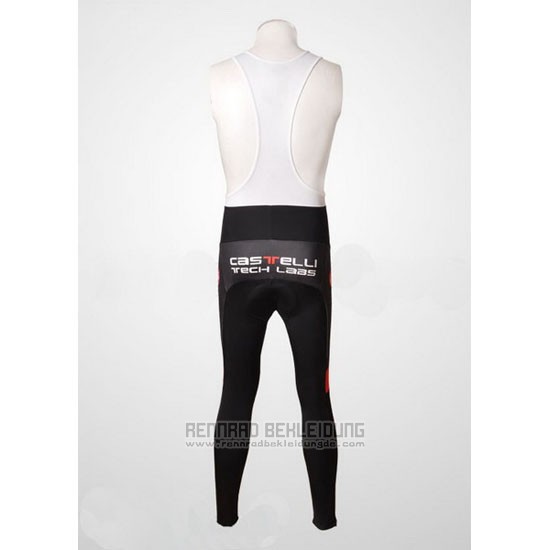2010 Fahrradbekleidung Castelli Wei und Rot Trikot Langarm und Tragerhose