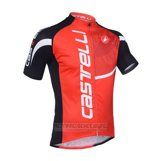 2013 Fahrradbekleidung Castelli Shwarz und Rot Trikot Kurzarm und Tragerhose