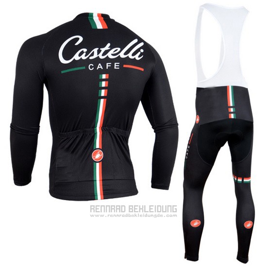 2014 Fahrradbekleidung Castelli Shwarz Trikot Langarm und Tragerhose