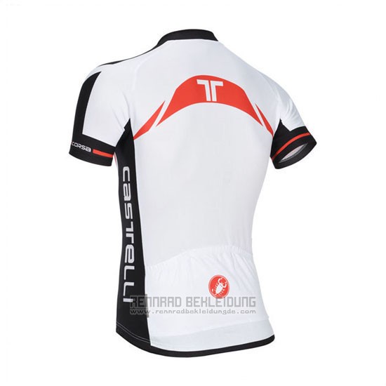 2014 Fahrradbekleidung Castelli Wei Trikot Kurzarm und Tragerhose