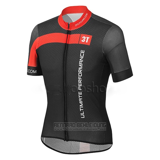 2015 Fahrradbekleidung Castelli 3t Shwarz und Rot Trikot Kurzarm und Tragerhose