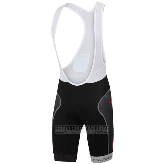 2015 Fahrradbekleidung Castelli 3t Shwarz und Rot Trikot Kurzarm und Tragerhose