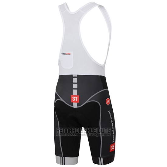 2015 Fahrradbekleidung Castelli 3t Shwarz und Rot Trikot Kurzarm und Tragerhose