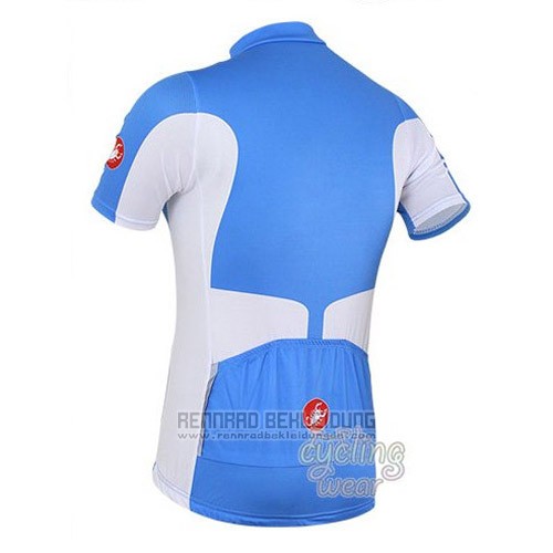 2016 Fahrradbekleidung Castelli Blau und Wei Trikot Kurzarm und Tragerhose