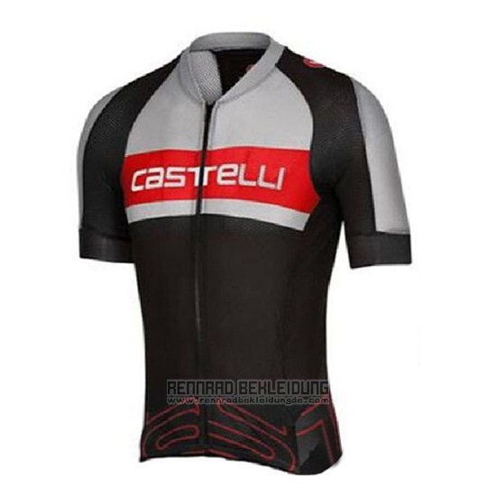 2016 Fahrradbekleidung Castelli Grau und Shwarz Trikot Kurzarm und Tragerhose