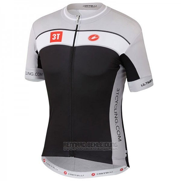 2017 Fahrradbekleidung Castelli 3t Grau und Shwarz Trikot Kurzarm und Tragerhose