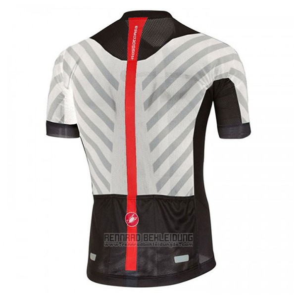 2017 Fahrradbekleidung Castelli Aero Race Wei und Shwarz Trikot Kurzarm und Tragerhose