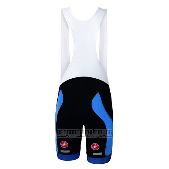 2017 Fahrradbekleidung Castelli Blau Trikot Kurzarm und Tragerhose