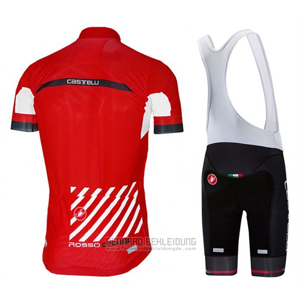 2017 Fahrradbekleidung Castelli Free Ar Rot Trikot Kurzarm und Tragerhose