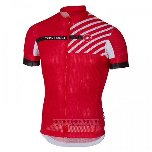 2017 Fahrradbekleidung Castelli Free Ar Rot Trikot Kurzarm und Tragerhose