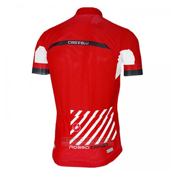 2017 Fahrradbekleidung Castelli Free Ar Rot Trikot Kurzarm und Tragerhose