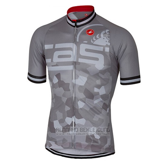 2017 Fahrradbekleidung Castelli Grau Trikot Kurzarm und Tragerhose