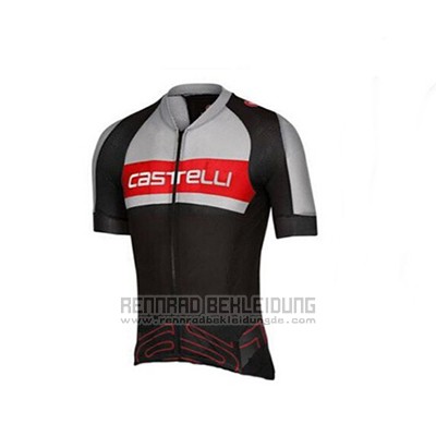 2017 Fahrradbekleidung Castelli Grau und Shwarz Trikot Kurzarm und Tragerhose