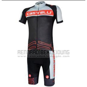 2017 Fahrradbekleidung Castelli Grau und Shwarz Trikot Kurzarm und Tragerhose