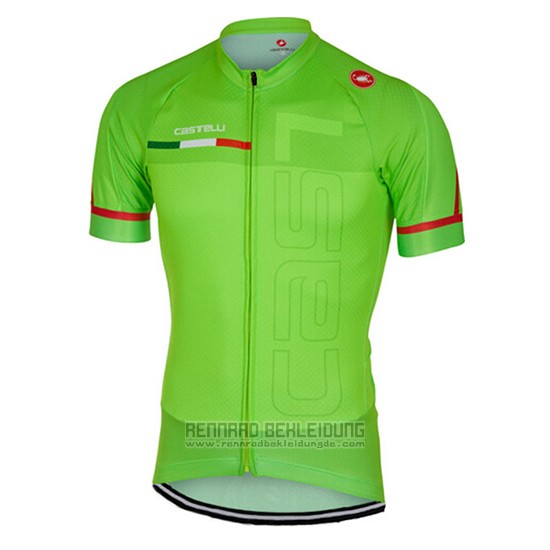 2017 Fahrradbekleidung Castelli Grun Trikot Kurzarm und Tragerhose