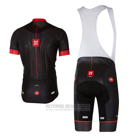 2017 Fahrradbekleidung Castelli Hell Shwarz und Rot Trikot Kurzarm und Tragerhose