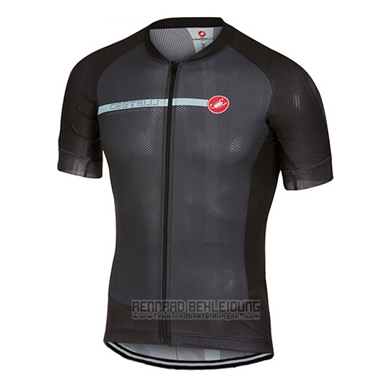 2017 Fahrradbekleidung Castelli Licht Shwarz Trikot Kurzarm und Tragerhose