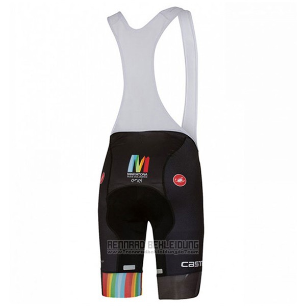 2017 Fahrradbekleidung Castelli Maratona Shwarz Trikot Kurzarm und Tragerhose