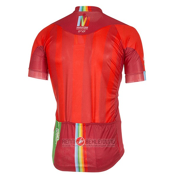 2017 Fahrradbekleidung Castelli Maratone Rot Trikot Kurzarm und Tragerhose