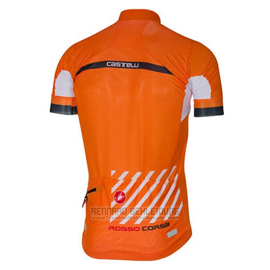 2017 Fahrradbekleidung Castelli Orange Trikot Kurzarm und Tragerhose