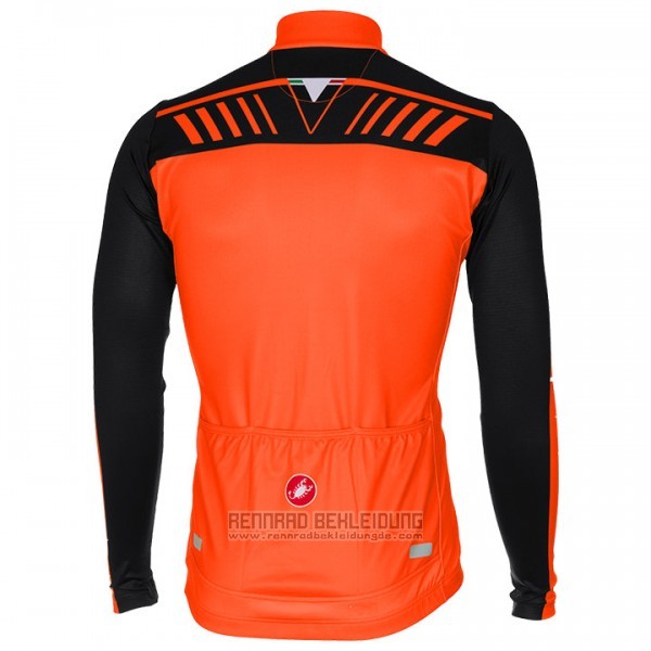 2017 Fahrradbekleidung Castelli Orange und Shwarz Trikot Langarm und Tragerhose