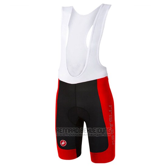 2017 Fahrradbekleidung Castelli Rot Trikot Kurzarm und Tragerhose