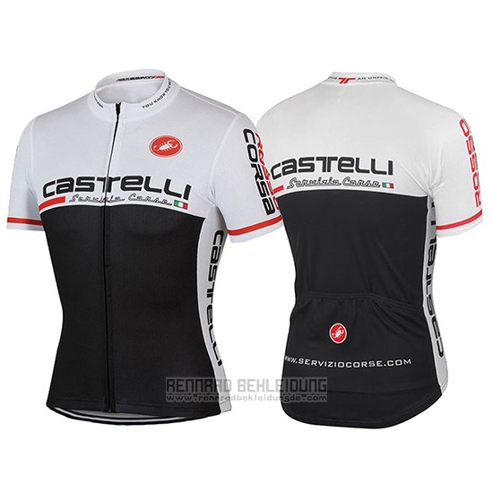 2017 Fahrradbekleidung Castelli Shwarz und Wei Trikot Kurzarm und Tragerhose