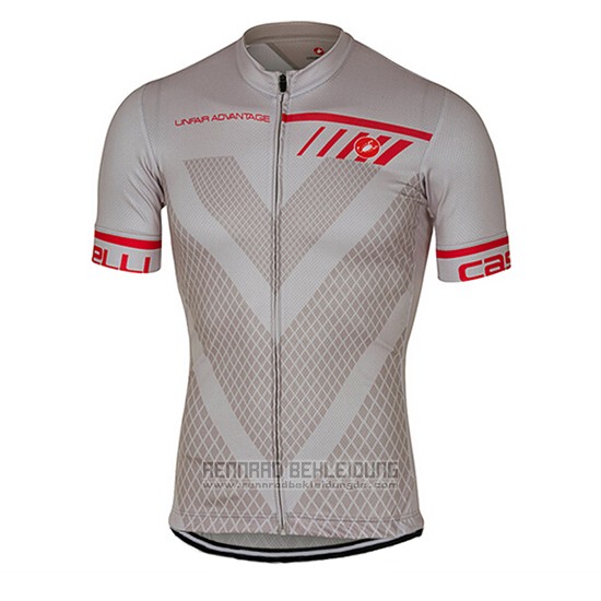 2017 Fahrradbekleidung Castelli Silber Trikot Kurzarm und Tragerhose