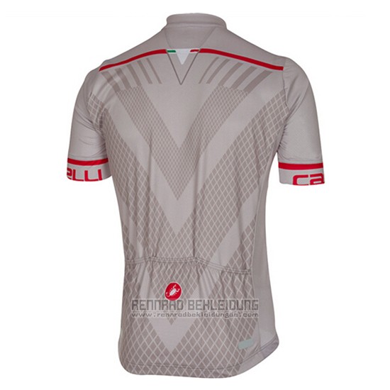 2017 Fahrradbekleidung Castelli Silber Trikot Kurzarm und Tragerhose