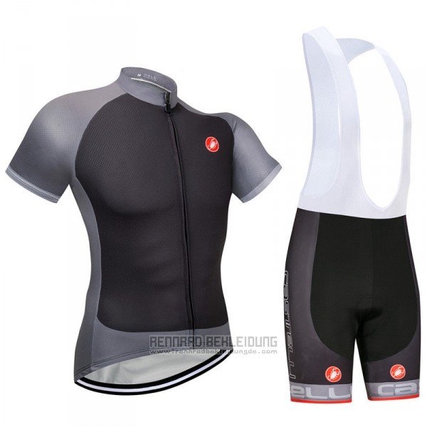 2018 Fahrradbekleidung Castelli Grau Trikot Kurzarm und Tragerhose