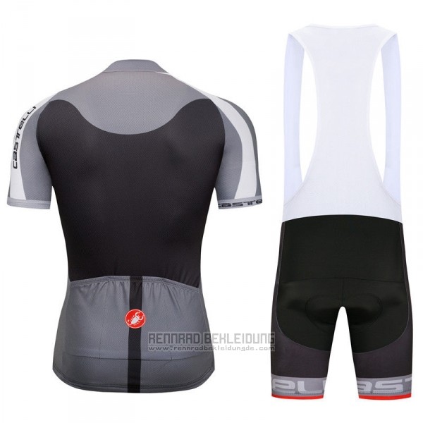 2018 Fahrradbekleidung Castelli Grau Trikot Kurzarm und Tragerhose