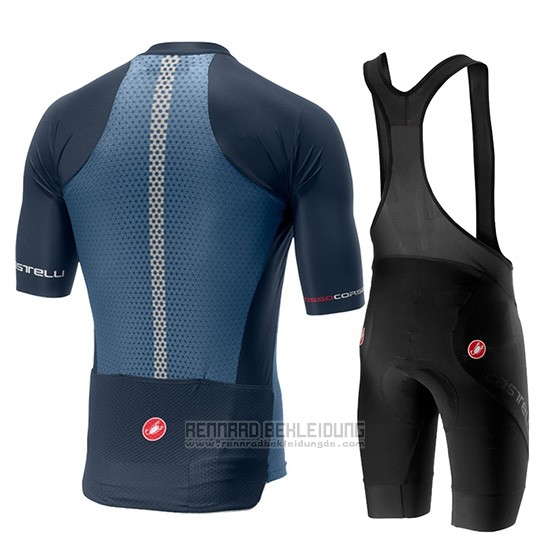 2019 Fahrradbekleidung Castelli Aero Race Blau Rot Trikot Kurzarm und Overall